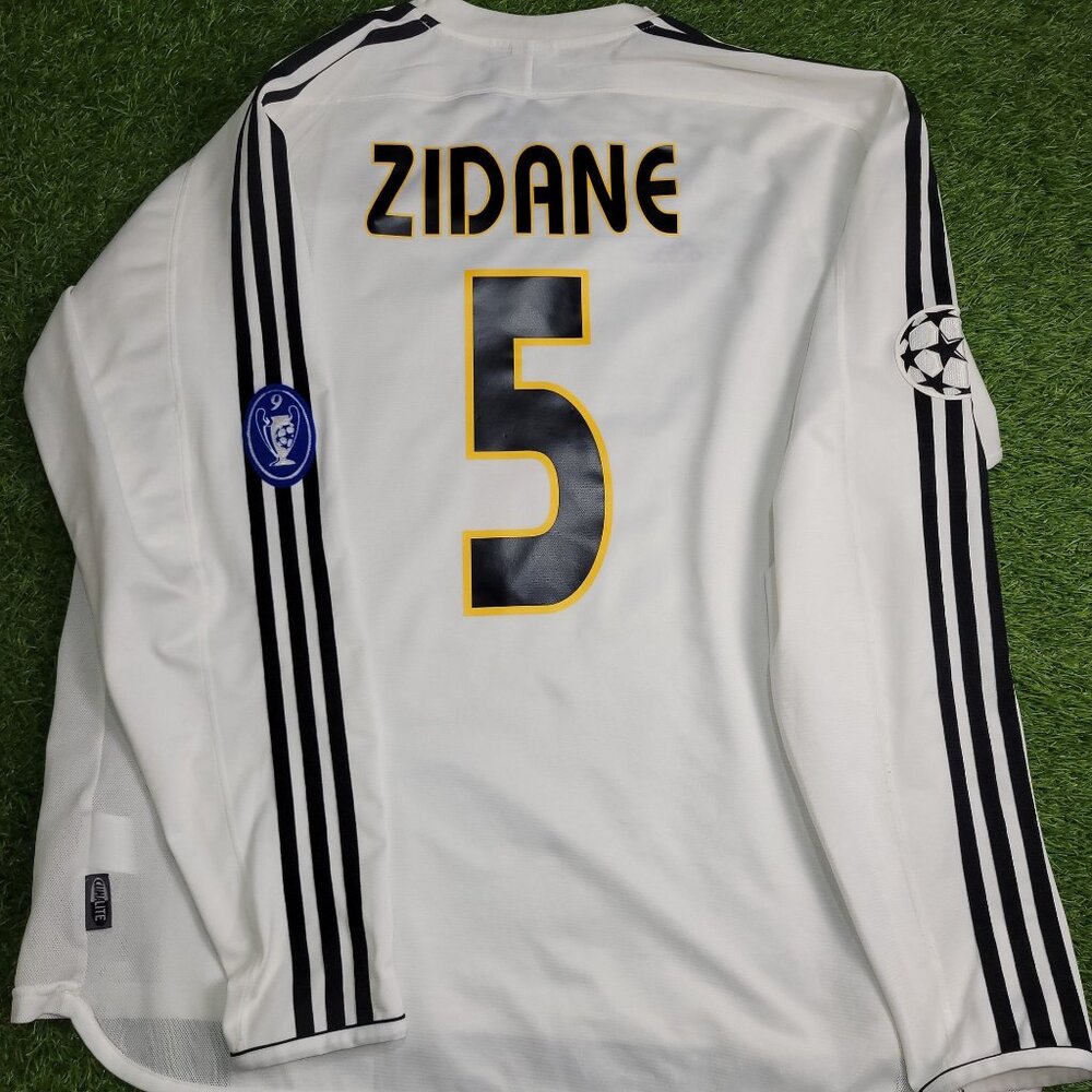 Zidane Real Madrid 2003 2004 UEFA Long Sleeve Soccer Jersey Shirt XL SKU# 913869